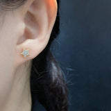 925 Silver Star Zircon Spiral Earrings for Women