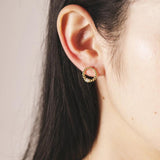 925 Silver Circle Beads Stud Earrings Clips Piercing Pendientes