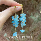 Aquamarine 925 Sterling Silver Drop Earrings for Women