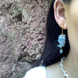Aquamarine 925 Sterling Silver Drop Earrings for Women