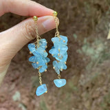 Aquamarine 925 Sterling Silver Drop Earrings for Women