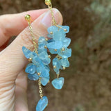 Aquamarine 925 Sterling Silver Drop Earrings for Women