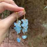 Aquamarine 925 Sterling Silver Drop Earrings for Women