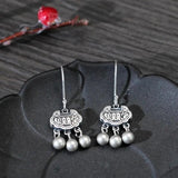 Silver Round Bead Earrings - Vintage Style Party Accessories
