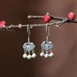 Silver Round Bead Earrings - Vintage Style Party Accessories
