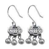 Silver Round Bead Earrings - Vintage Style Party Accessories