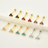 925 Silver Clear Zircon Charm Earring Women Jewelry Clips Piercing Beads
