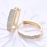 925 Silver U Shaped 18K Hoop Earrings For Women Jewelry