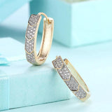 925 Silver U Shaped 18K Hoop Earrings For Women Jewelry