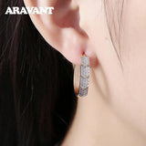 925 Silver U Shaped 18K Hoop Earrings For Women Jewelry