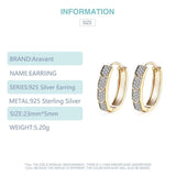925 Silver U Shaped 18K Hoop Earrings For Women Jewelry
