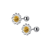 Trustdavis 925 Silver Flower Bead Stud Earring Wedding Jewelry