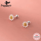 Trustdavis 925 Silver Flower Bead Stud Earring Wedding Jewelry