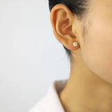 Trustdavis 925 Silver Flower Bead Stud Earring Wedding Jewelry