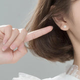 Trustdavis 925 Silver Flower Bead Stud Earring Wedding Jewelry
