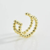 925 Silver Two Line Earcuff Beads Ear Cuff Earring Women