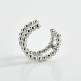 925 Silver Two Line Earcuff Beads Ear Cuff Earring Women
