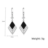 925 Silver Zircon Diamond Long Earrings Lady Jewelry Gift