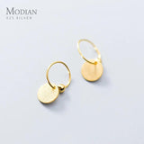 925 Sterling Silver Round Beads Hoop Earrings for Women