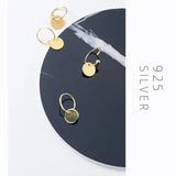 925 Sterling Silver Round Beads Hoop Earrings for Women