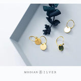 925 Sterling Silver Round Beads Hoop Earrings for Women