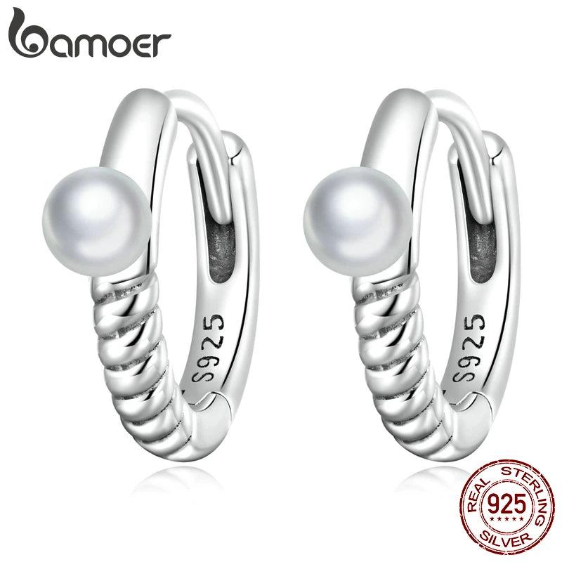 925 Silver Shell Bead Ear Buckles for Women - Gorgeous Silver Earrings