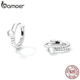 925 Silver Shell Bead Ear Buckles for Women - Gorgeous Silver Earrings