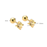 925 Silver Cross Zircon Screw Stud Earrings for Women