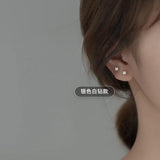 925 Silver Square Zircon Ear Hole Earrings