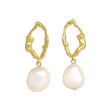 925 Silver Baroque Pearls Stud Earrings Women Jewelry