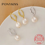 925 Silver Baroque Pearls Stud Earrings Women Jewelry
