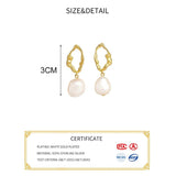 925 Silver Baroque Pearls Stud Earrings Women Jewelry