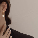 925 Silver Baroque Pearls Stud Earrings Women Jewelry