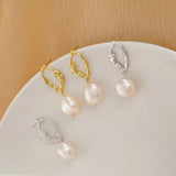 925 Silver Baroque Pearls Stud Earrings Women Jewelry