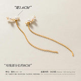 925 Silver Long Tassel Earrings with Synthetic Pearls