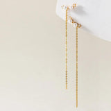 925 Silver Long Tassel Earrings with Synthetic Pearls
