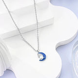 925 Silver Necklace Heart Pendent Sparkling CZ Women Fine Jewelry