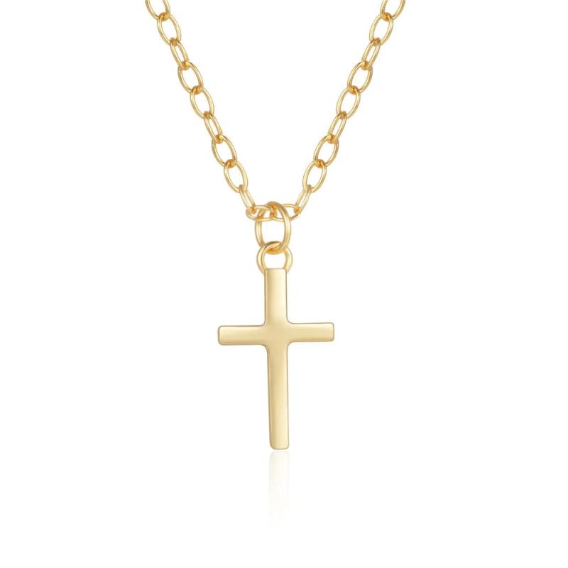 925 Silver Christian Jewelry Thin Cross Pendant Necklace For Women