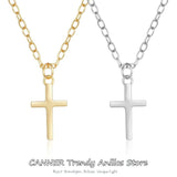925 Silver Christian Jewelry Thin Cross Pendant Necklace For Women