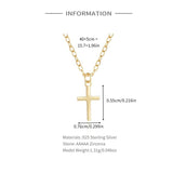 925 Silver Christian Jewelry Thin Cross Pendant Necklace For Women