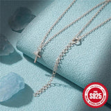 925 Silver Christian Jewelry Thin Cross Pendant Necklace For Women