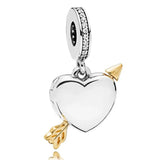 925 Silver Love Arrow Pendant Bead for Bracelet DIY Jewelry