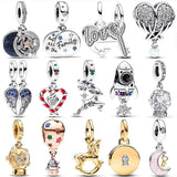 925 Silver Shooting Star Key Pendant Bead for Bracelet Women Jewelry
