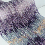 Natural Fluorite Edge Faceted Cube Beads 3mmx3mm