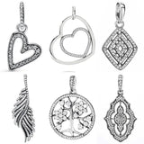 925 Sterling Silver Family Tree Pendant Charm Bead
