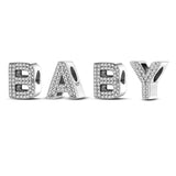 925 Silver Charms Bracelets Alphabet Charms Beads DIY Wedding Gift