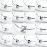 925 Silver Charms Bracelets Alphabet Charms Beads DIY Wedding Gift
