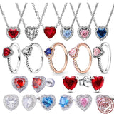 925 Silver Heart Zircon Jewelry Set - Anniversary Gift
