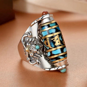 China-Chic Sky Pearl Rotating Ring for Men
