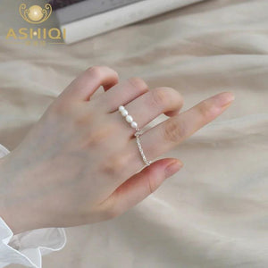 Freshwater Pearl Ring 925 Sterling Silver Jewelry Women Gift